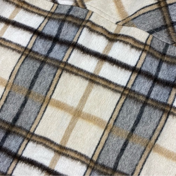 Zara Plaid Shirt Jacket Shacket Women M Plaid Oversized Long Sleeve Button Up - Picture 9 of 10